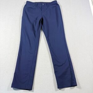 Calvin Klein Mens Navy Blue Chino Pants Slim Straight 31x30 Cotton Blend